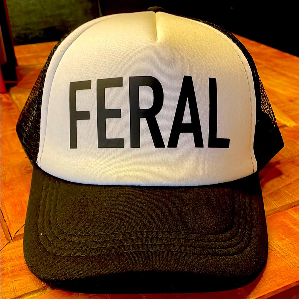 Feral Black and White Trucker Hat
